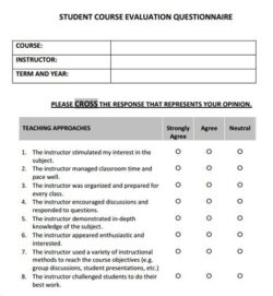 Course Evaluation Survey Template Questions Course Evaluation Survey Template Questions