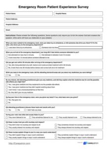 ER Patient Satisfaction Survey Template ER Patient Satisfaction Survey Template